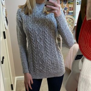 grey cable knit sweater